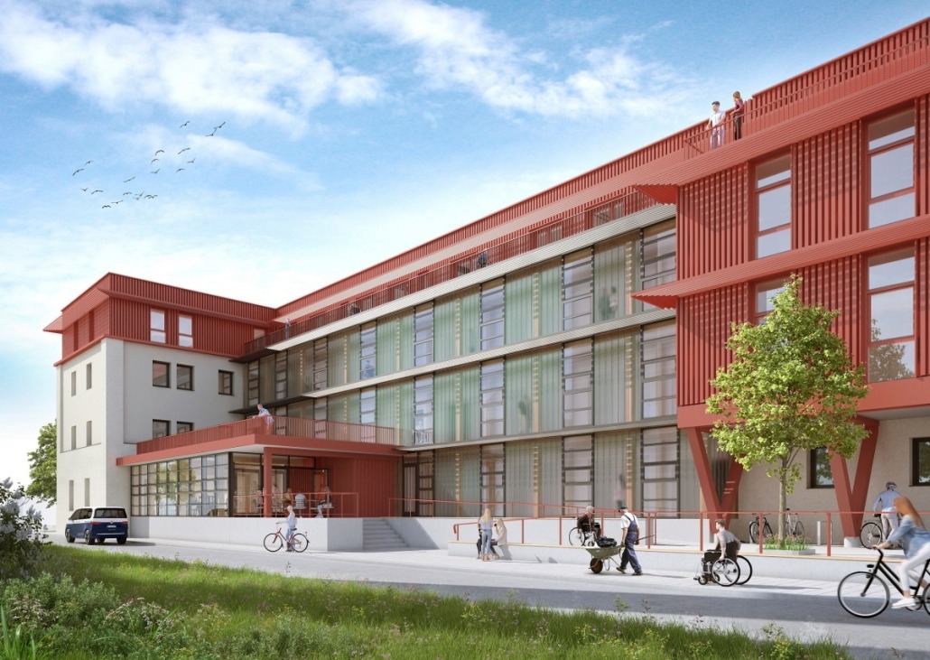 Bauprojekt_Ziegelstraße_11_Visualisierung Eine Visualisierung zeigt, wie die neue Betriebsstätte der Stralsunder Werkstätten in der Ziegelstraße 11 einmal aussehen soll.