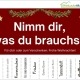 Ein Aushang mit Weihnachtsgrüßen zum Mitnehmen.