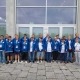 Ein Gruppenfoto der Athletinnen, Athleten, Trainer und Betreuer aus den Stralsunder Werkstätten bei den Landesspielen der Special Olympics in Rostock 2025.