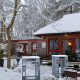Das Bistro der Stralsunder Werkstätten im verschneiten Zustand.