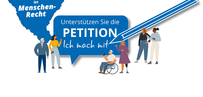 Die Anzeige der Lebenshilfe macht auf eine Petition aufmerksmam.