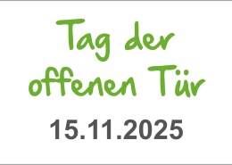 Eine Anzeige ohne Bilder. Der abgebildete Text sagt: Tag der offenen Tür, 15.11.2025".