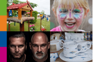 Die Grafik bewirbt das Hoffest der Stralsunder Werkstätten, welches am 17.05.2025 in deren Hauptwerkstatt stattfindet.